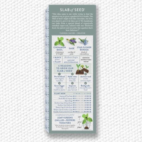 Sow Delicious Gin Herbs Slab of Seed