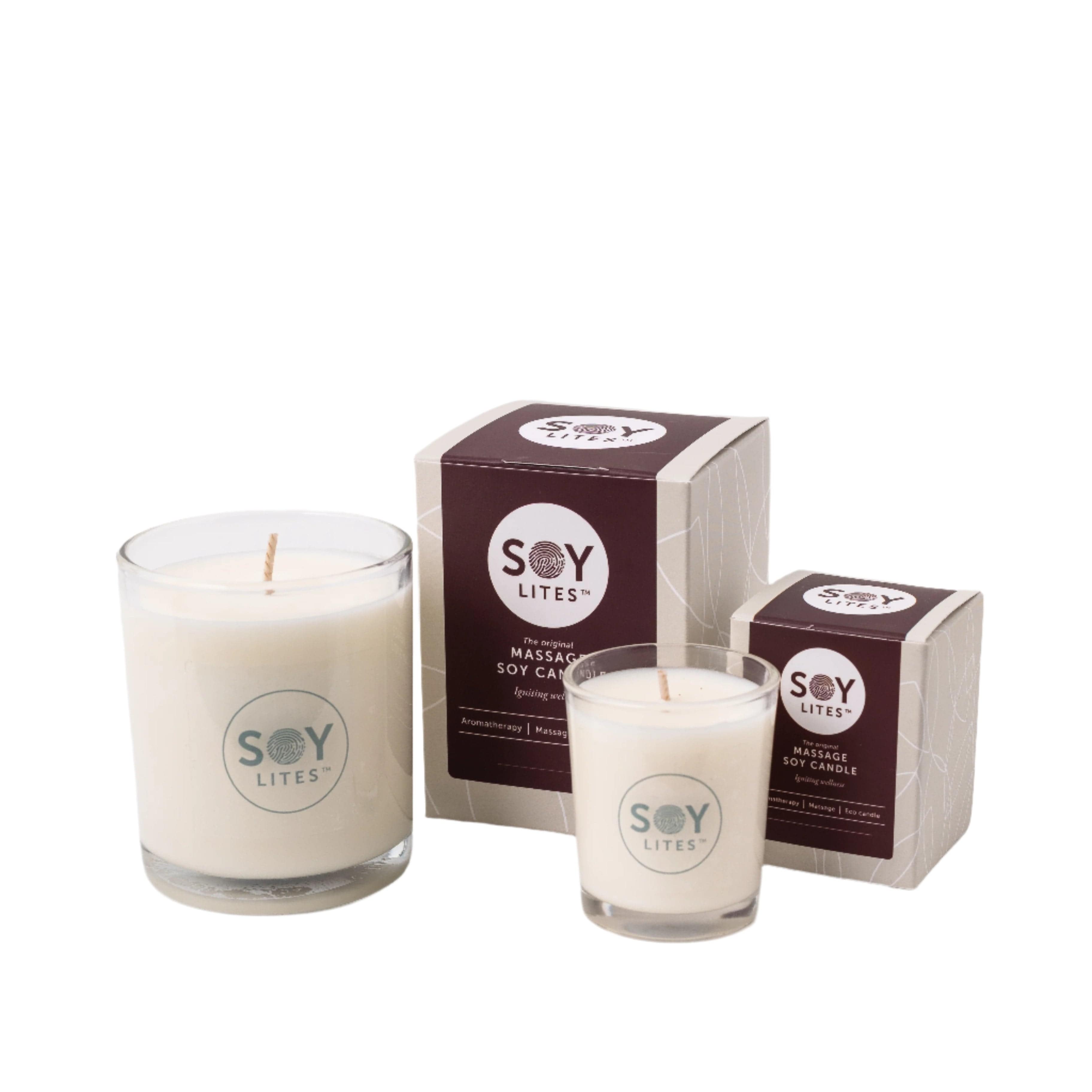 SoyLites Soy Massage Tumbler 220ml 50 hour burn time Baby Love Massage Candle 220ml