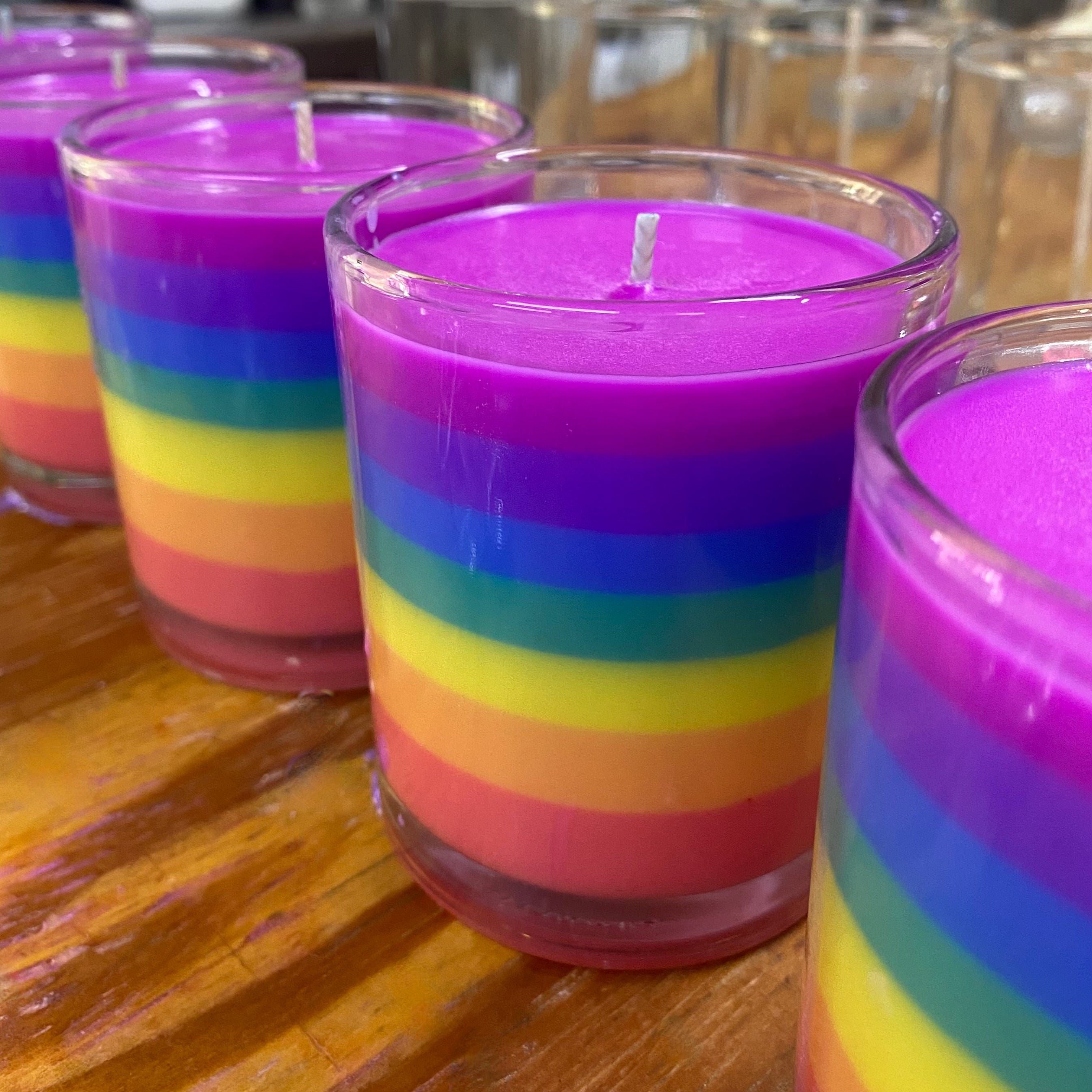 SoyLites Soy Aromatherapy Tumbler 220 ml Chakra Soy Candle - Rainbow