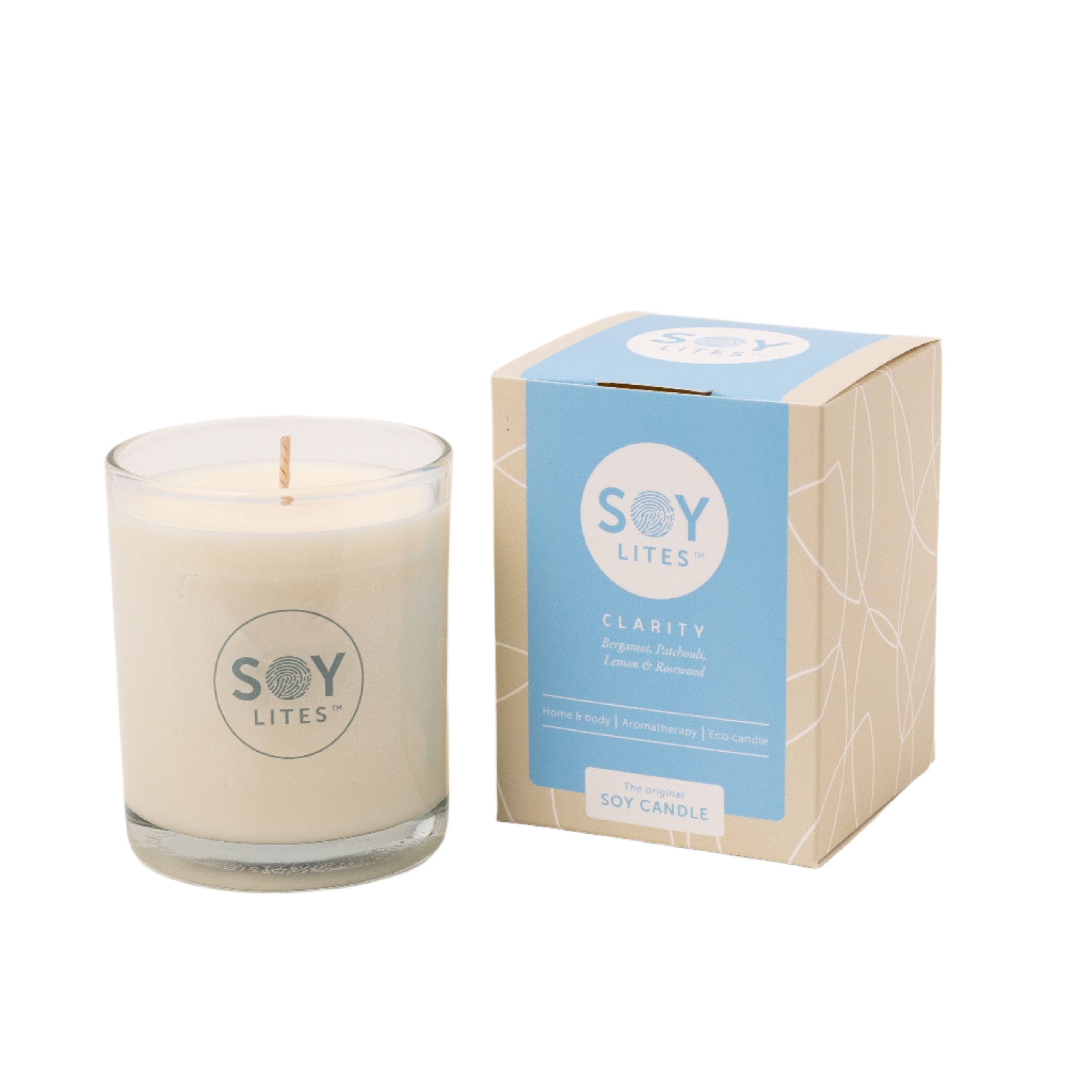 SoyLites Soy Aromatherapy Tumbler 220 ml Clarity Tumbler Candle with Bergamot, Patchouli, Lemon and Rosewood