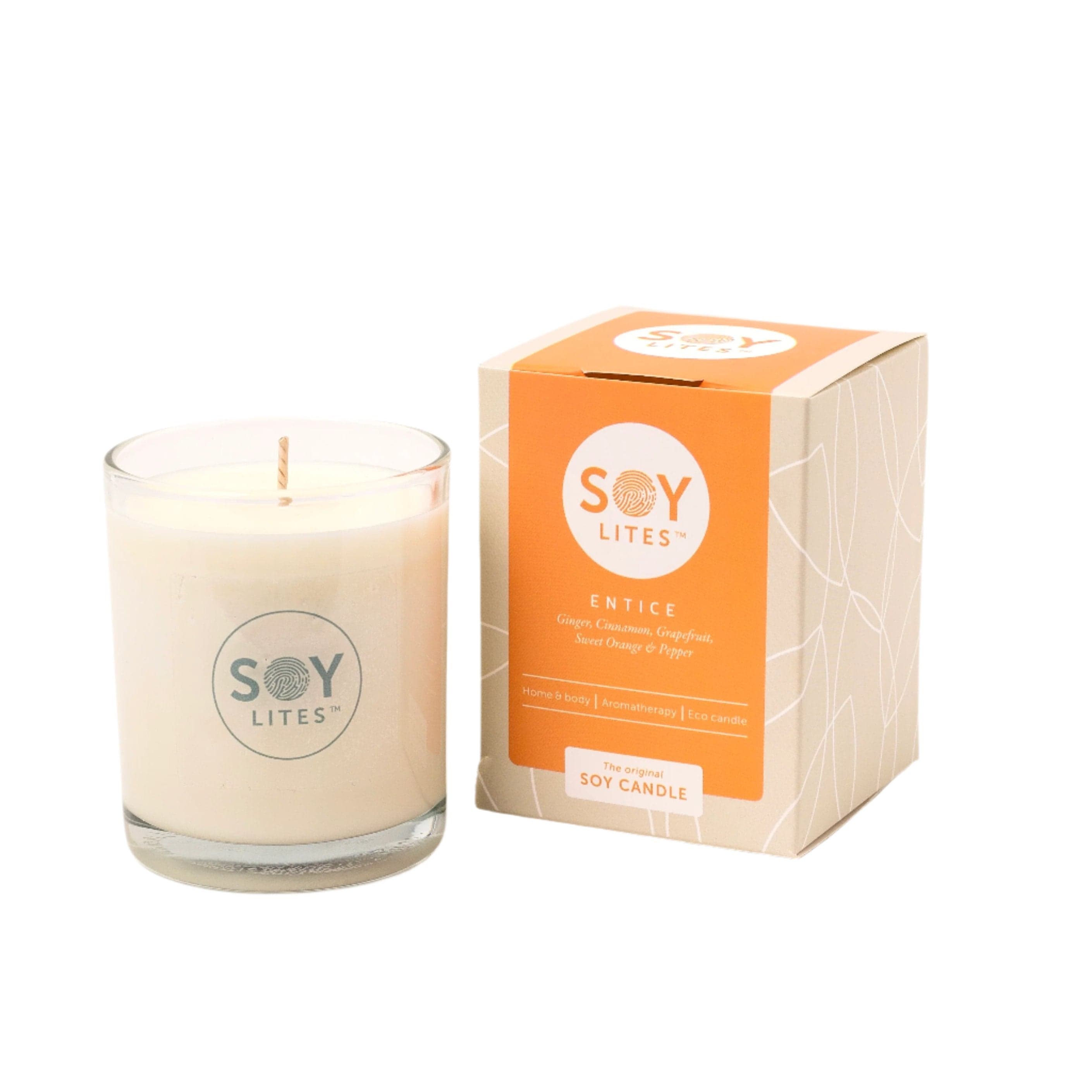 SoyLites Soy Aromatherapy Tumbler 220 ml Entice Tumbler with Cinnamon, Naartjie, Grapefruit & Clove