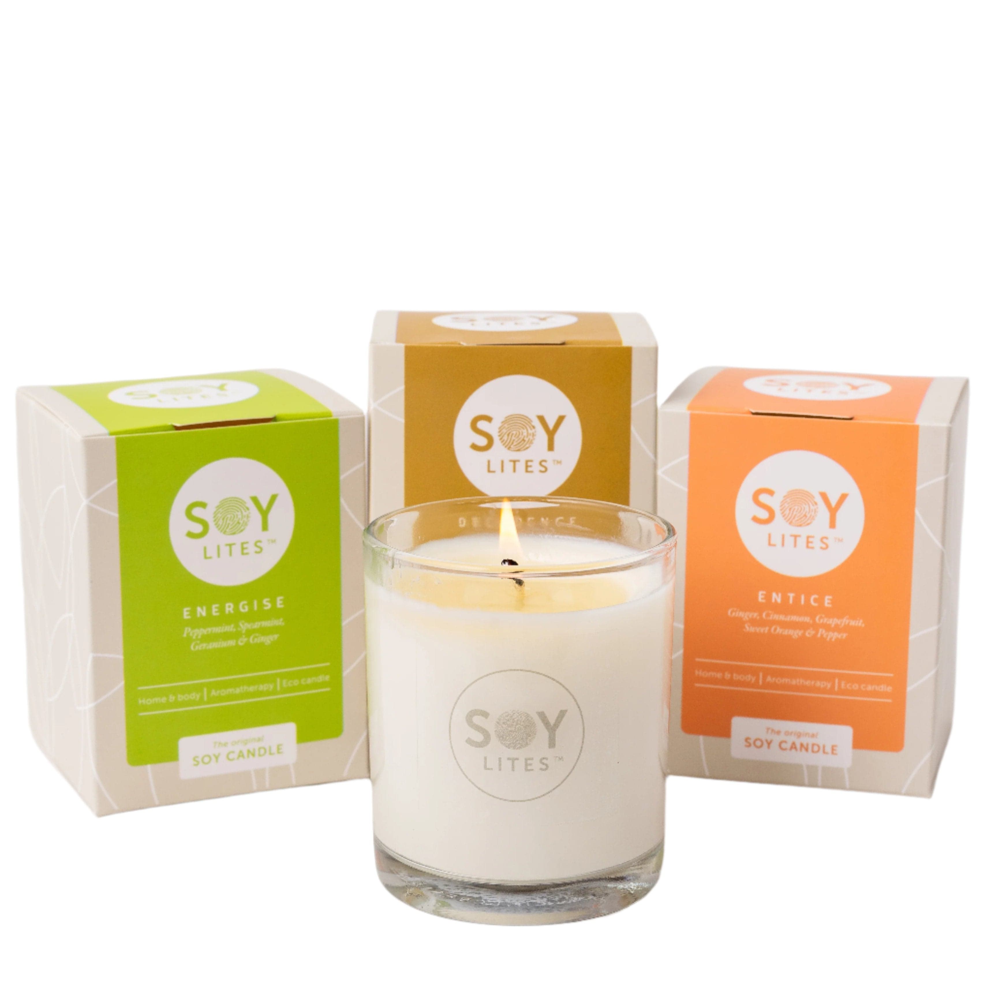 SoyLites Soy Aromatherapy Tumbler 220 ml Ignited Wellness Pack with Energise, Entice, Revitalise