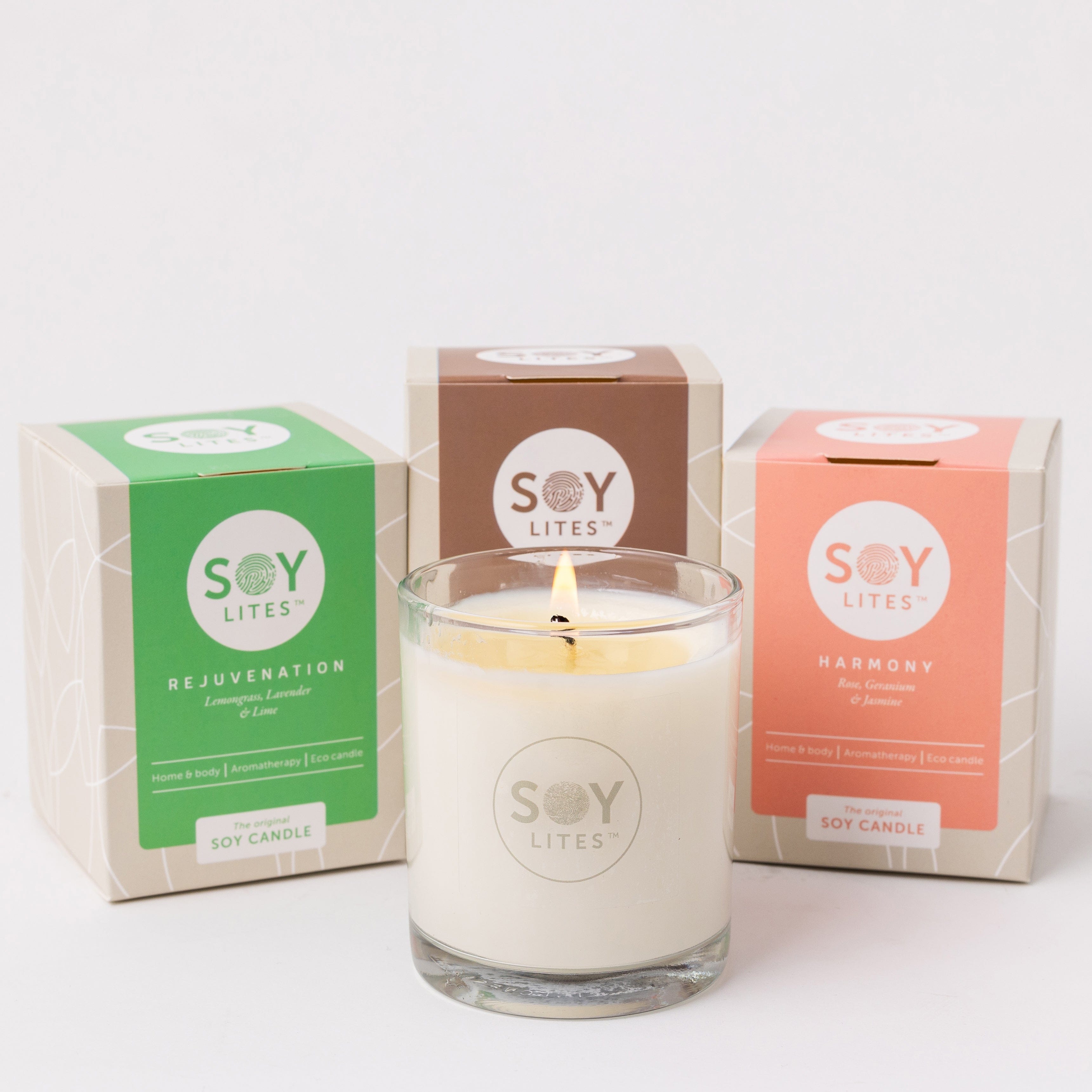 SoyLites Soy Aromatherapy Tumbler 220 ml Ignited Wellness Pack with Harmony, Decadence and Rejuvenation