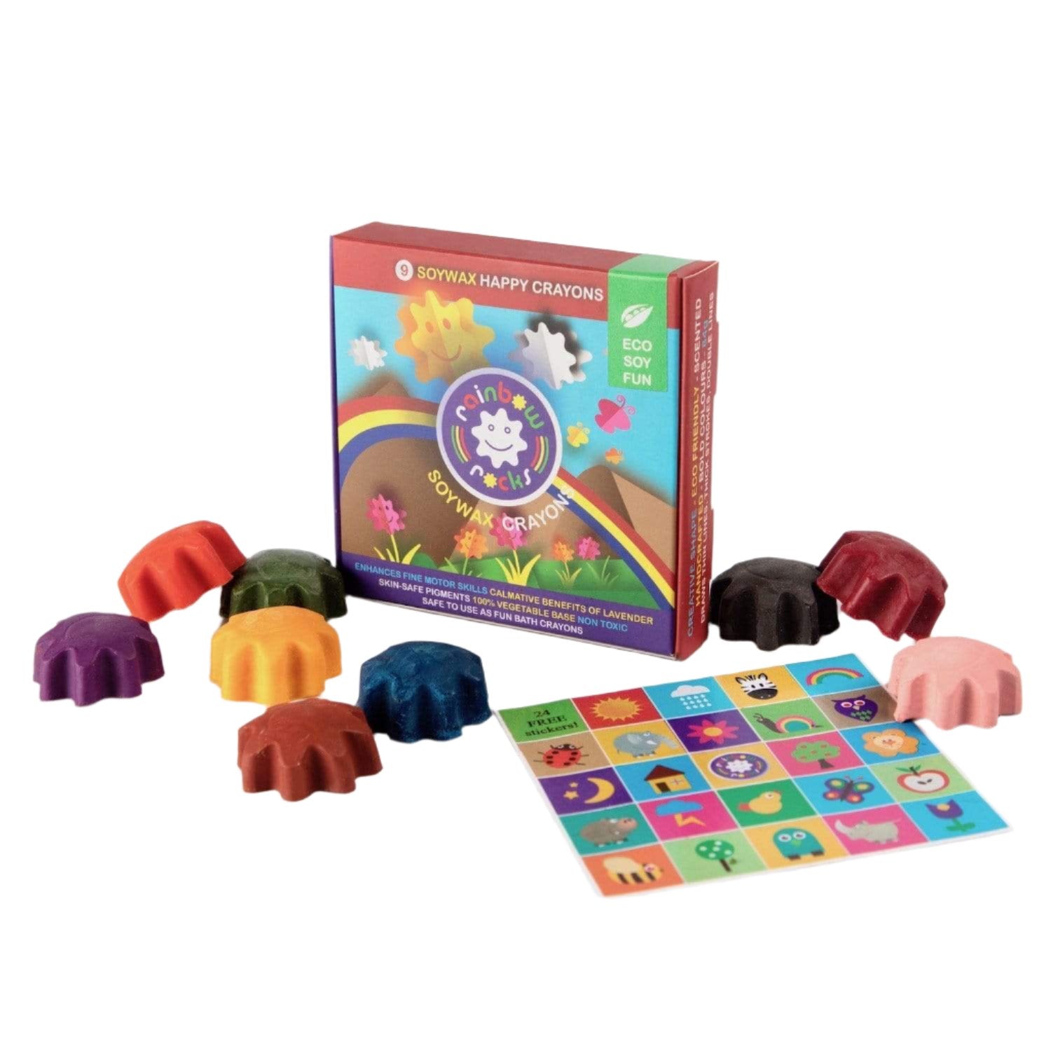 Rainbow Rocks Soy Crayons For Small Kids