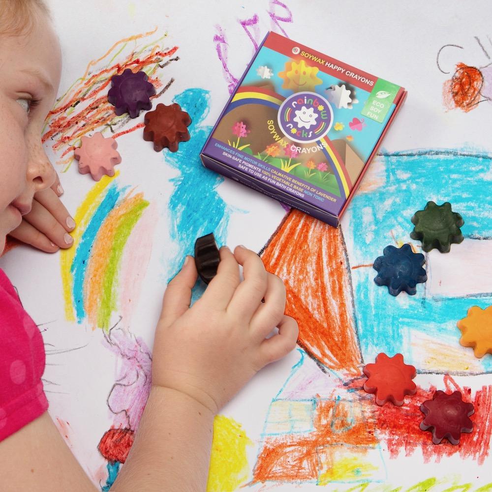 Rainbow Rocks Soy Crayons For Small Kids