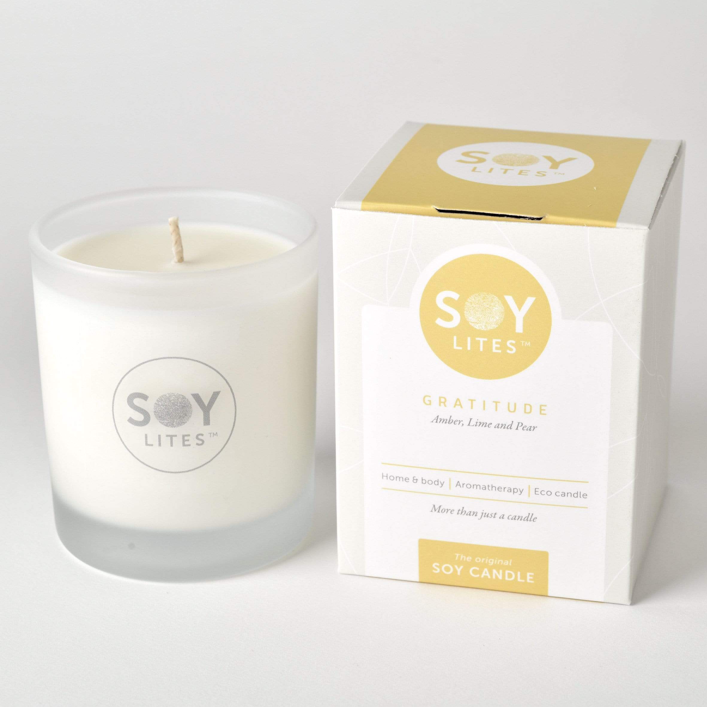 SoyLites Soy Aromatherapy Tumbler 220 ml Gratitude Tumbler Candle 20ml with Amber, Pear & Lime
