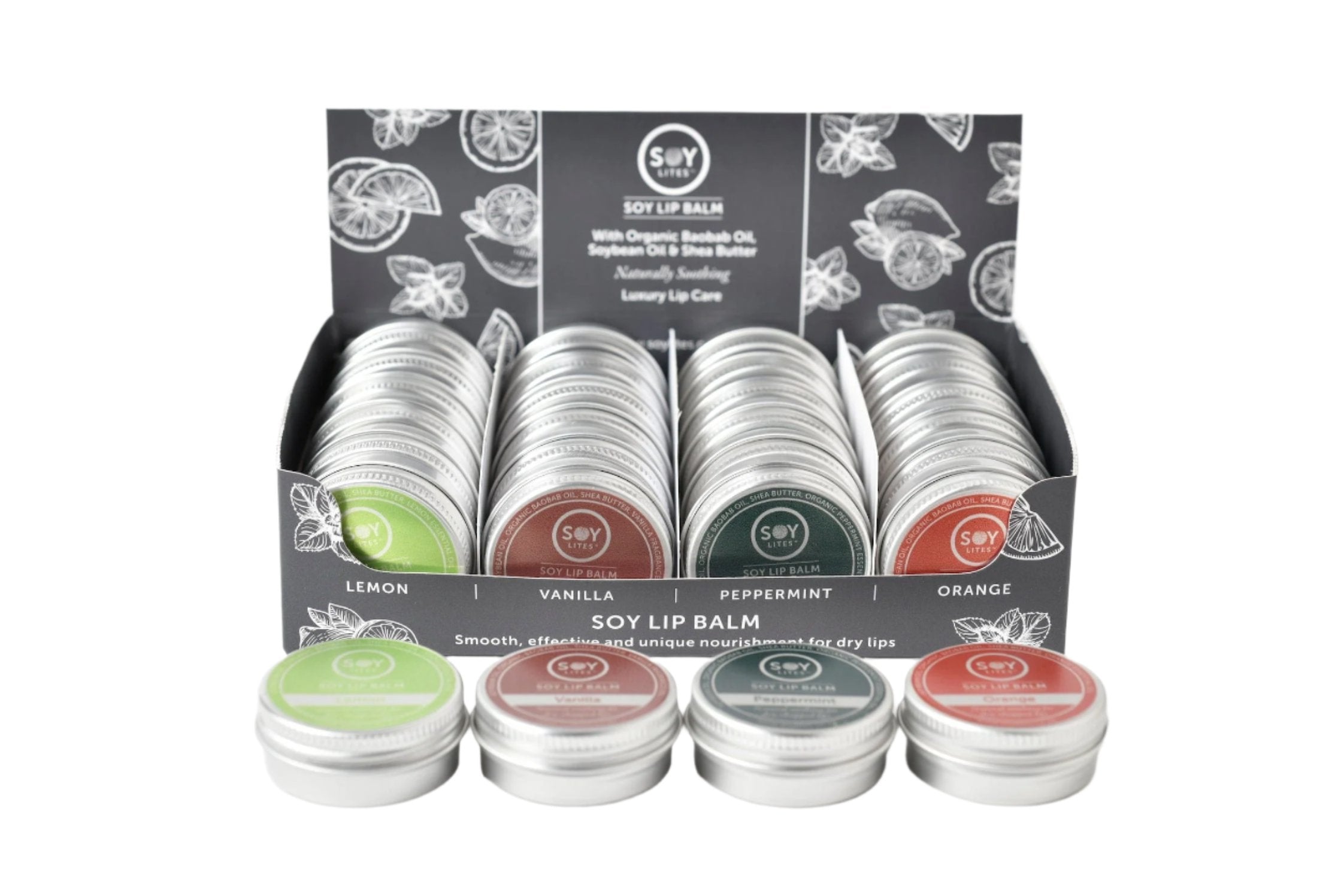 SoyLites Lip Balms Soy Lip Balm Merchandiser 24 Units