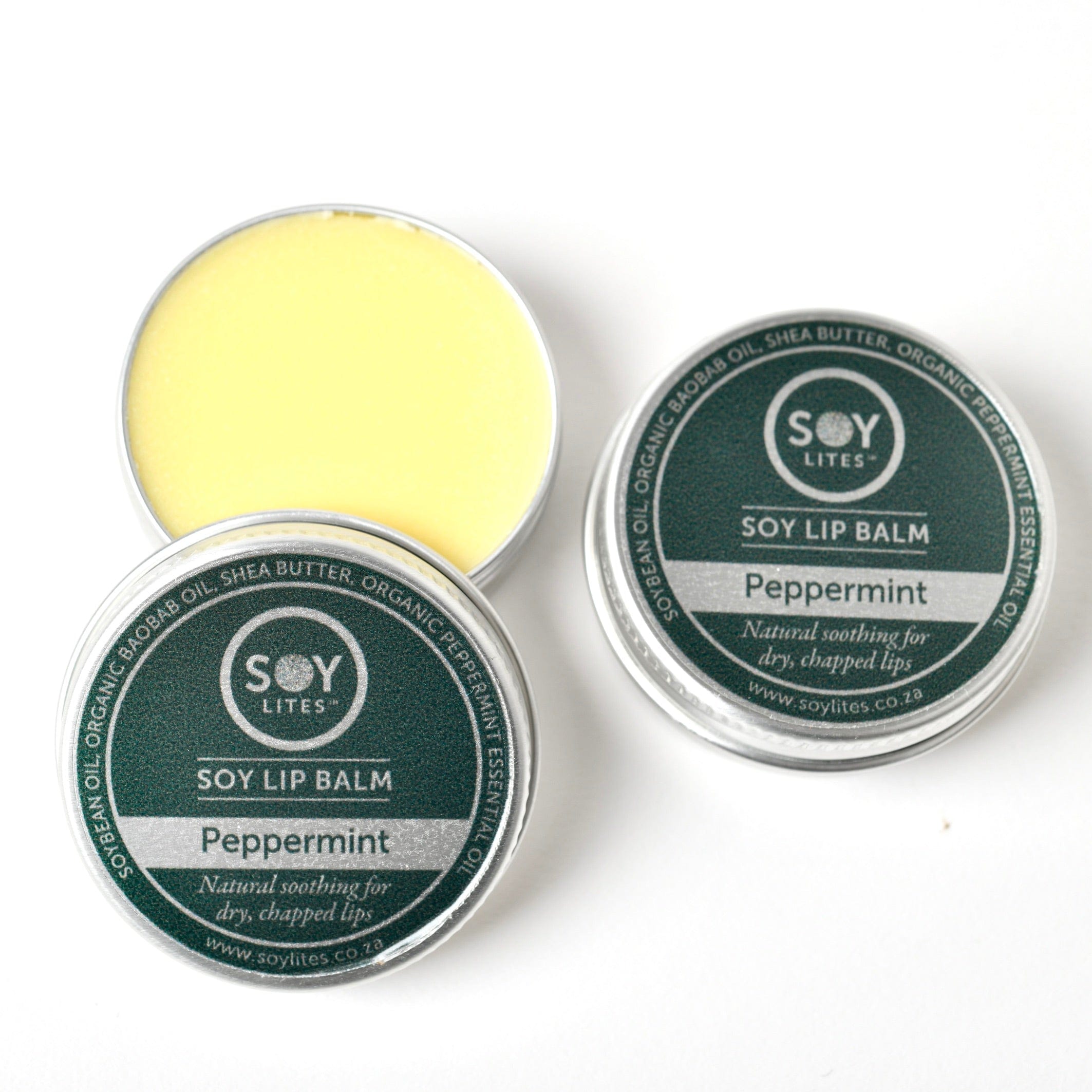 SoyLites 15ml SoyBalm Lip Balm Zesty Peppermint LipBalm with Baobab, Shea Butter & Peppermint 15ml