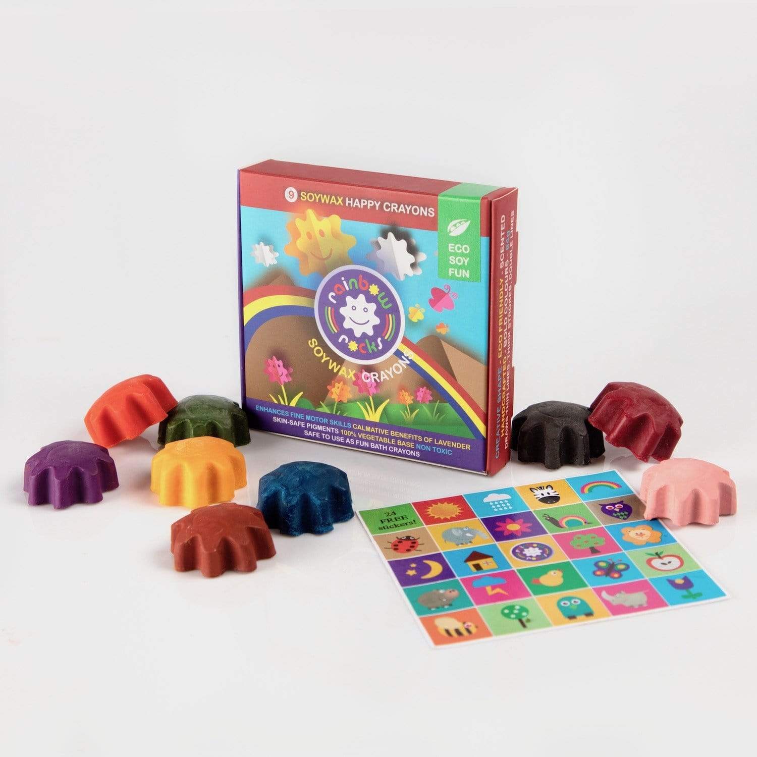 Rainbow Rocks Soy Crayons For Small Kids