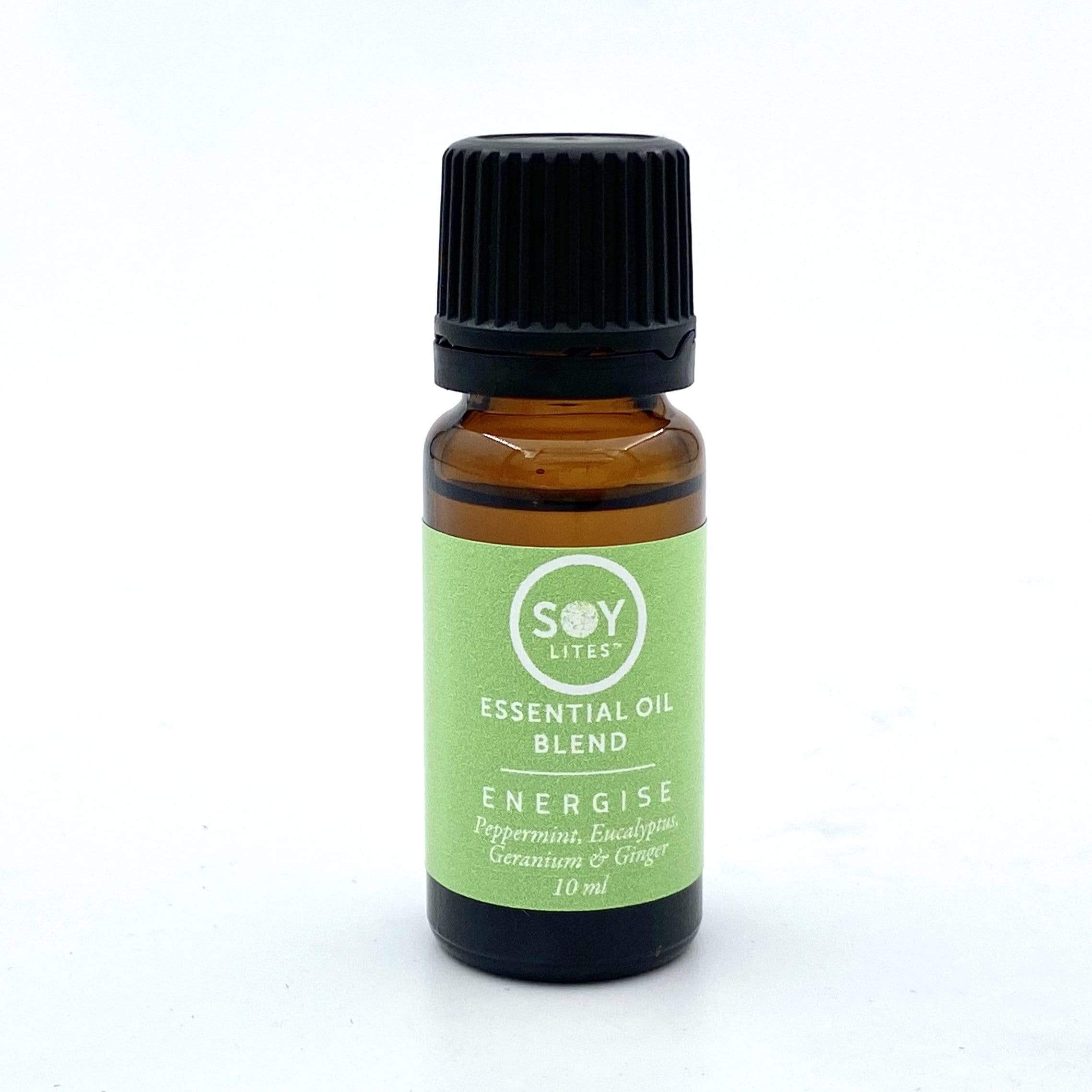 SoyLites 10ml Aromatherapy 10ml Energise: Peppermint, Eucalyptus, Geranium and Ginger