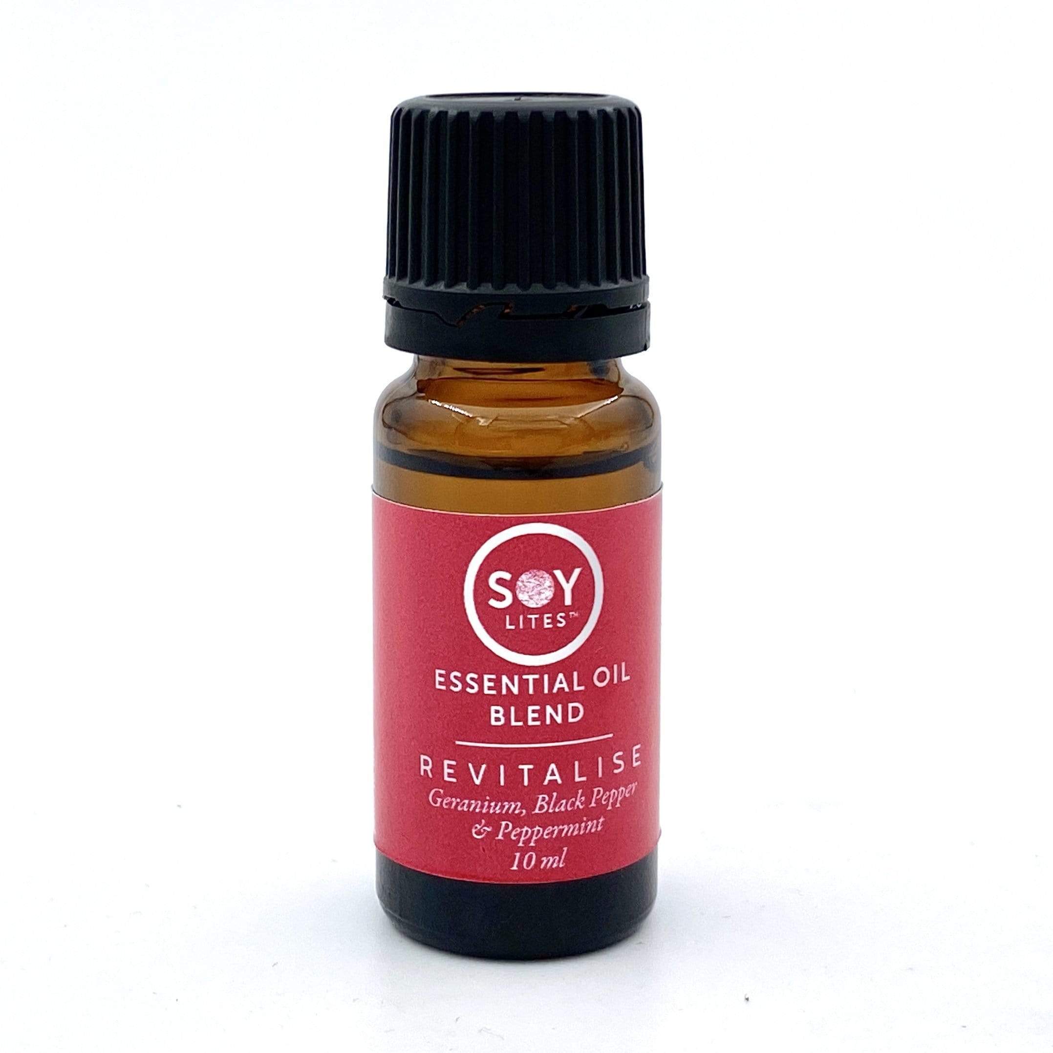 SoyLites 10ml Aromatherapy 10ml Revitalise: Geranium, Black Pepper and Peppermint with Arnica