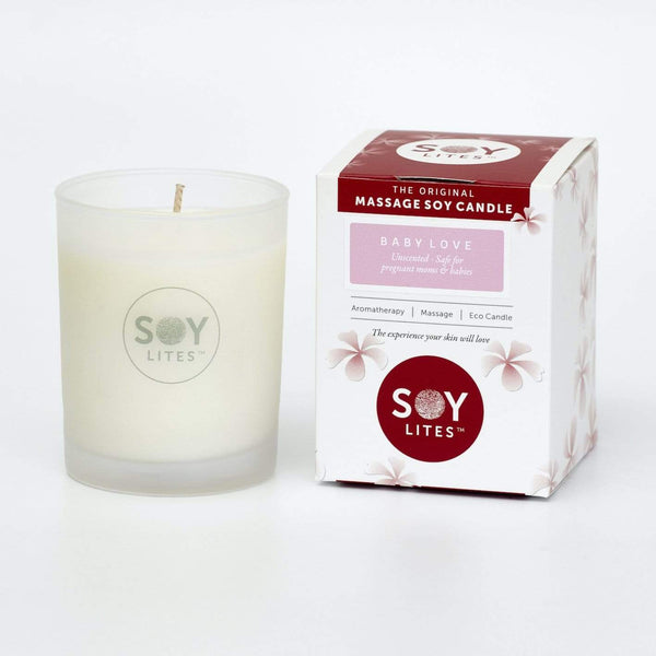 SoyLites Soy Massage Tumbler 220ml 50 hour burn time Baby Love - 220ml