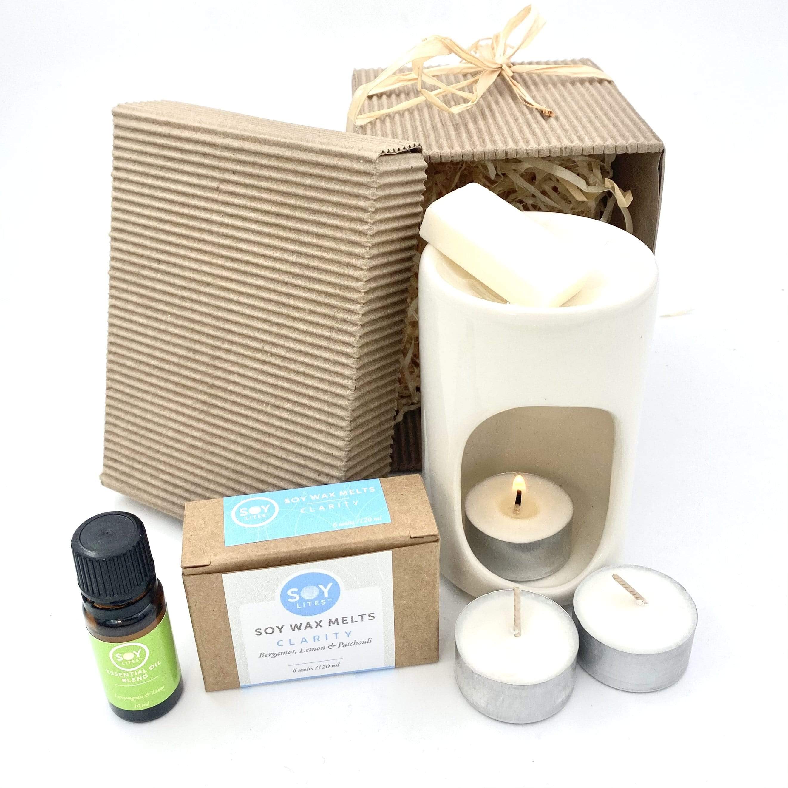 SoyLites Gift Packs and Ideas Ceramic Aromatherapy Burner Gift Set