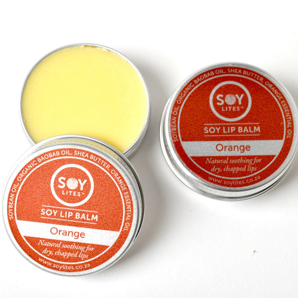 SoyLites 15ml SoyBalm Lip Balm 15ml Fresh Orange LipBalm with Baobab, Shea Butter & Orange 15ml